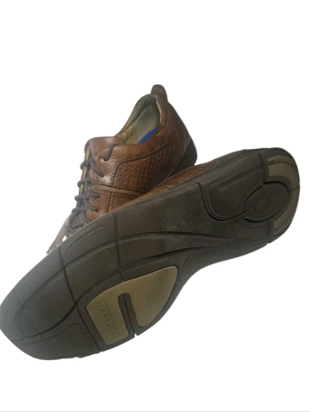 Johnston Murphy Shuler Brown Leather Bicycle Toe Oxford Shoe Men Size11M Derb[7E